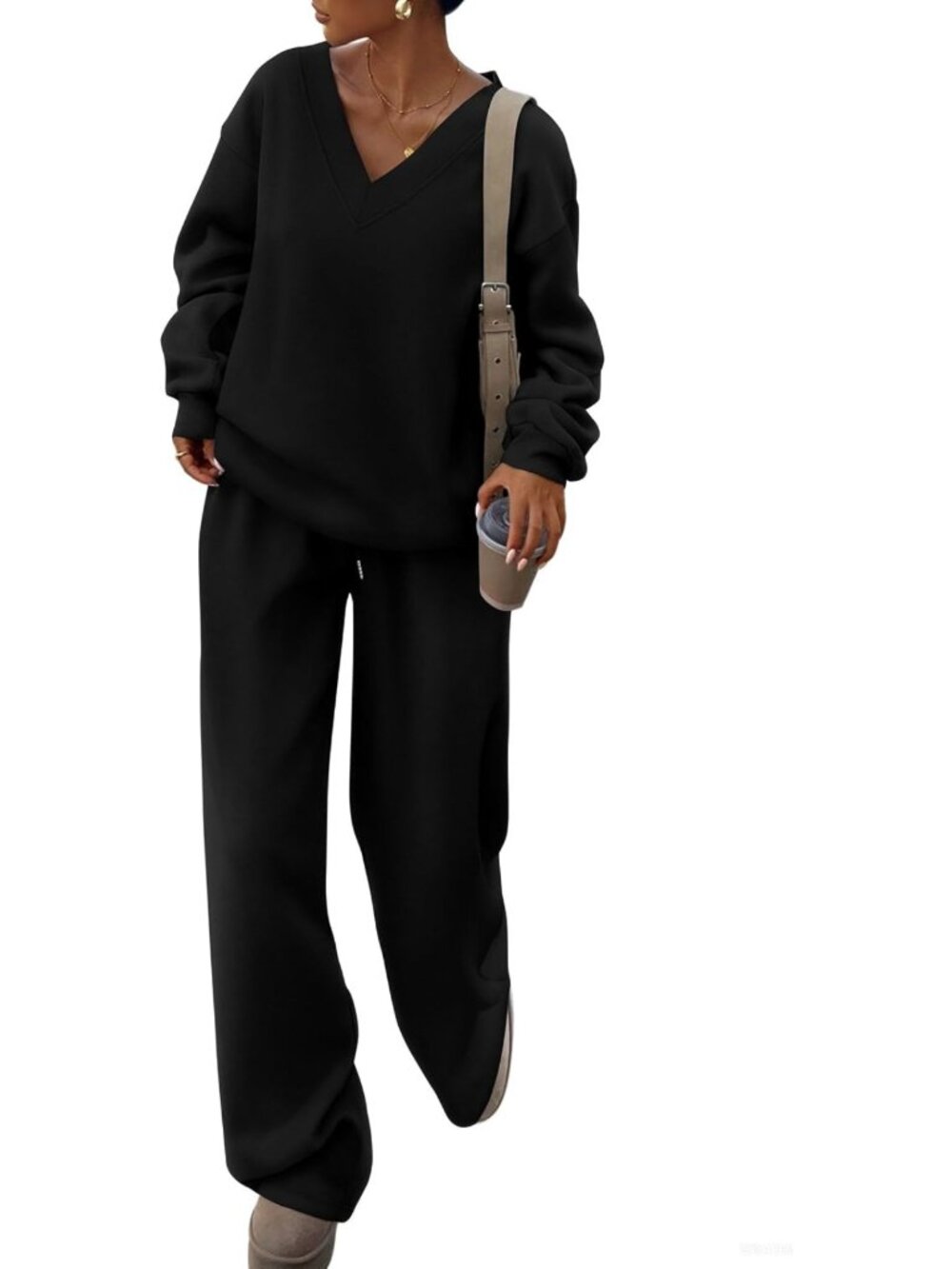 Chic Women's 2-Piece Fall Sweatsuit Set | Cozy Lounge Outfit for Casual Wear